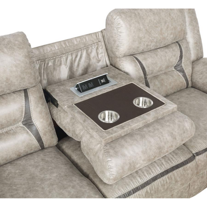 Coaster Greer 3-piece Upholstered Reclining Sofa Living Room Set Taupe - Bed & Sofa Hub