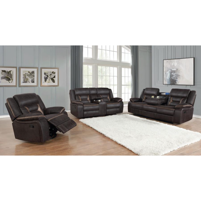 Coaster Greer 3-piece Upholstered Reclining Sofa Living Room Set Brown - Bed & Sofa Hub