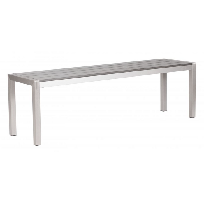 Zuo Metropolitan Double Bench Gray & Silver - Bed & Sofa Hub
