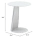 Zuo Sunny Isles Side Table White - Bed & Sofa Hub