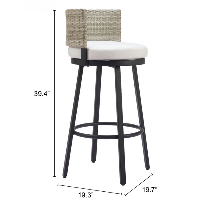 Zuo Midnight Wave Barstool White - Bed & Sofa Hub