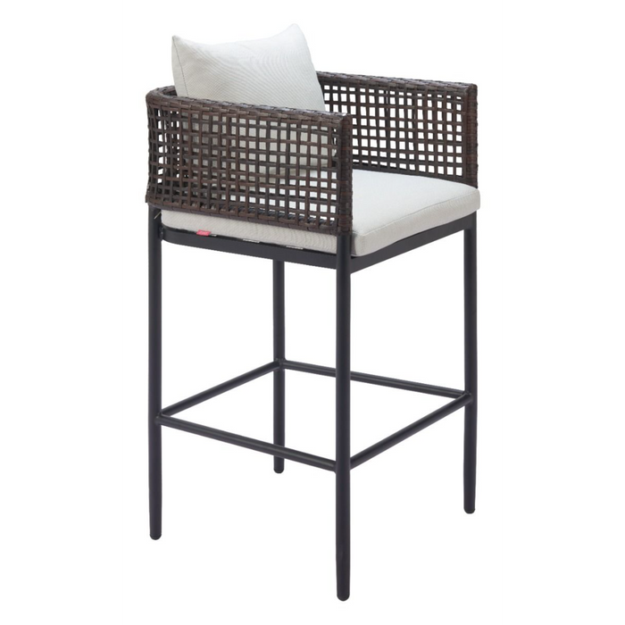 Zuo Palm Paradise Barstool Gray - Bed & Sofa Hub