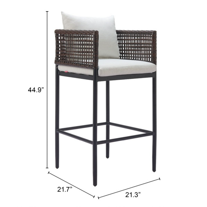 Zuo Palm Paradise Barstool Gray - Bed & Sofa Hub