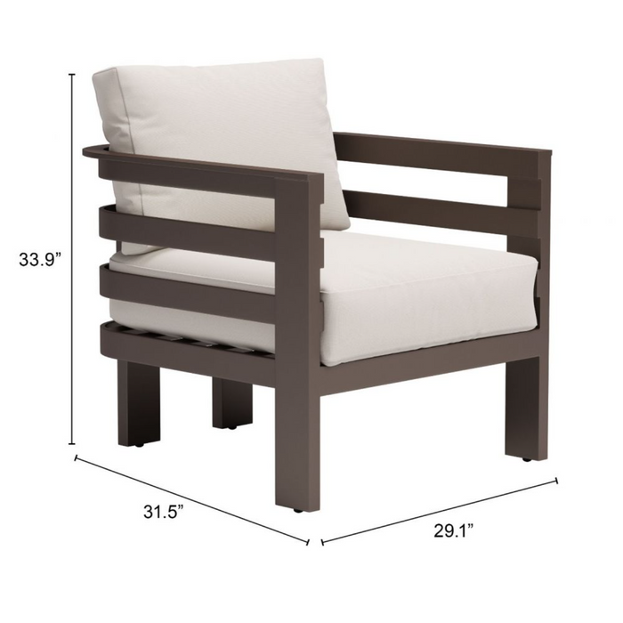 Zuo Bal Harbor Armchair White - Bed & Sofa Hub