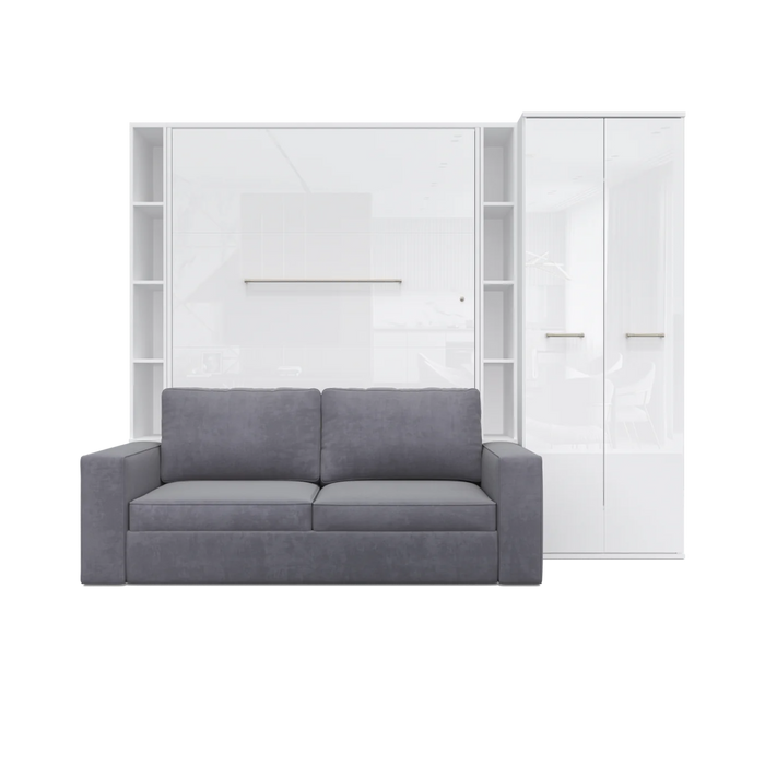 Maxima House Vertical Full Size Murphy Bed Invento with Sofa, Two Cabinets and Wardrobe - Bed & Sofa Hub
