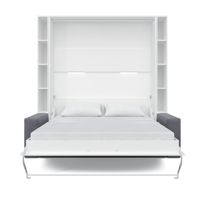 Maxima House Vertical European Queen Size Murphy Bed Invento with Sofa and Two Cabinets - Bed & Sofa Hub