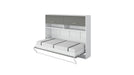 Maxima House Invento Horizontal Wall Bed, European Full Size with a cabinet on top IN120H-11W - Bed & Sofa Hub