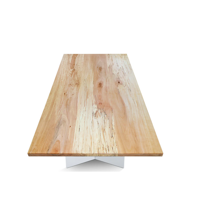 Maxima House Solid Oak Wood Dining Table with Metal Legs. - Bed & Sofa Hub