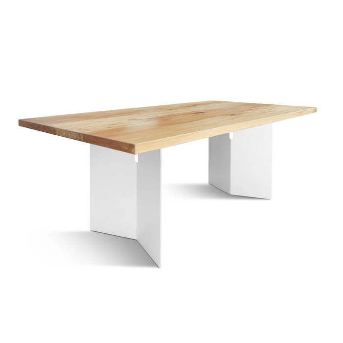 Maxima House Solid Oak Wood Dining Table with Metal Legs. - Bed & Sofa Hub