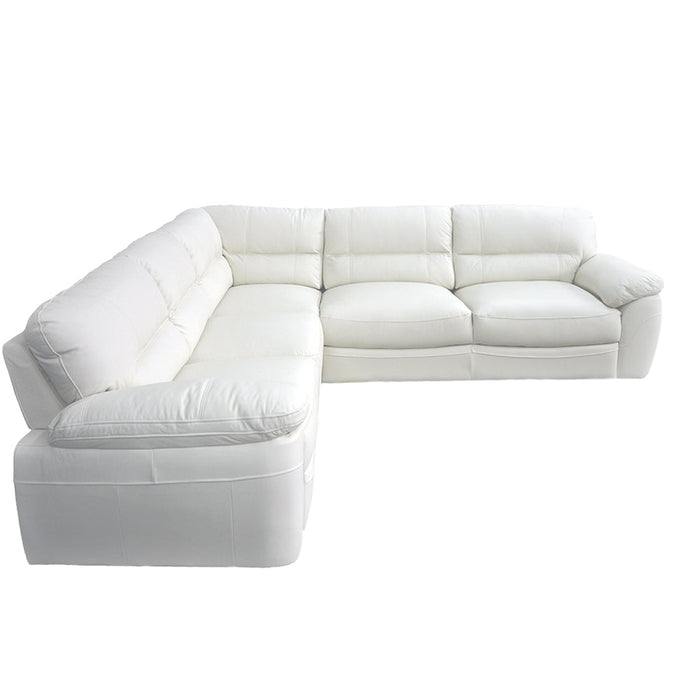 Maxima House Sleeper Natural white leather Sectional BALTICA with storage, Left Dol010 - Bed & Sofa Hub
