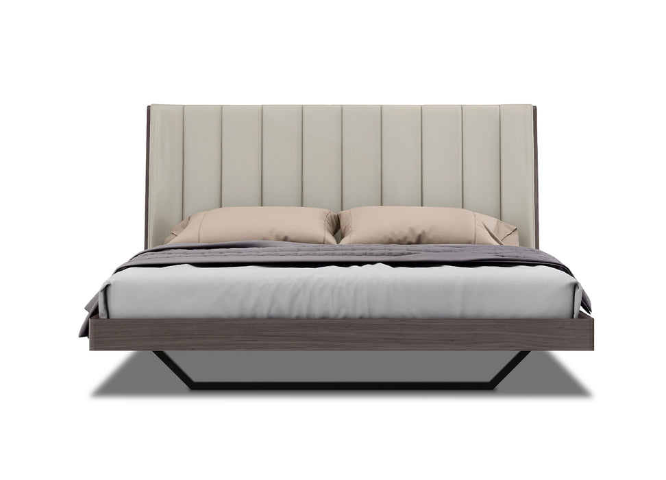 Whiteline Modern Living Berlin Bed King BK1754-CNUT/LGRY - Bed & Sofa Hub