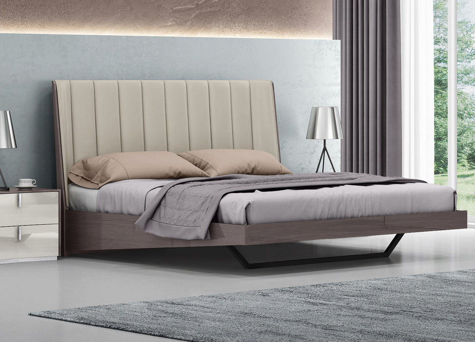 Whiteline Modern Living Berlin Bed King BK1754-CNUT/LGRY - Bed & Sofa Hub