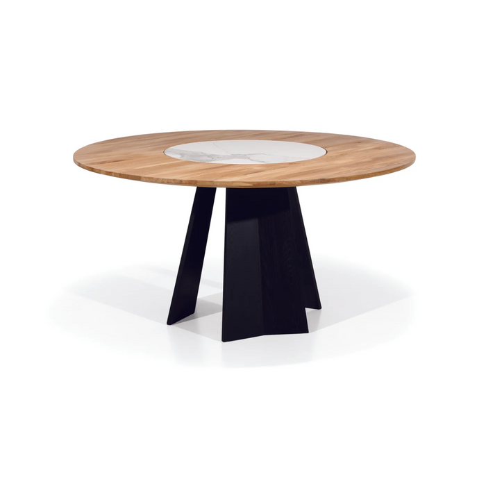 Maxima House Solid Oak Wood Round Dining Table Oriana - Bed & Sofa Hub