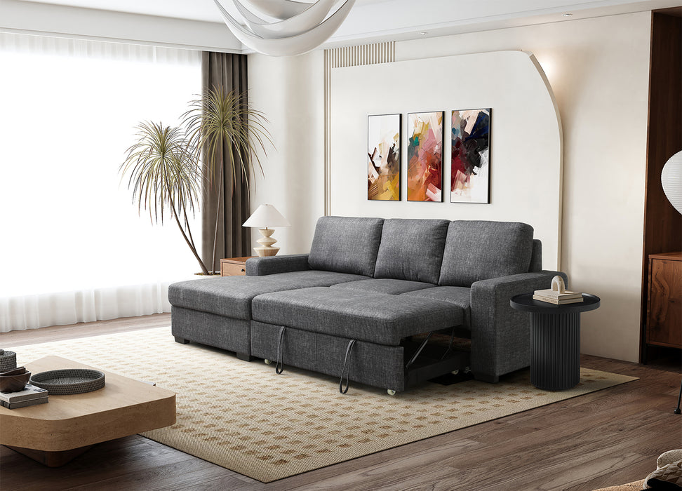 Whiteline Modern Living Elga Sectional SR1708F-LGRY - Bed & Sofa Hub