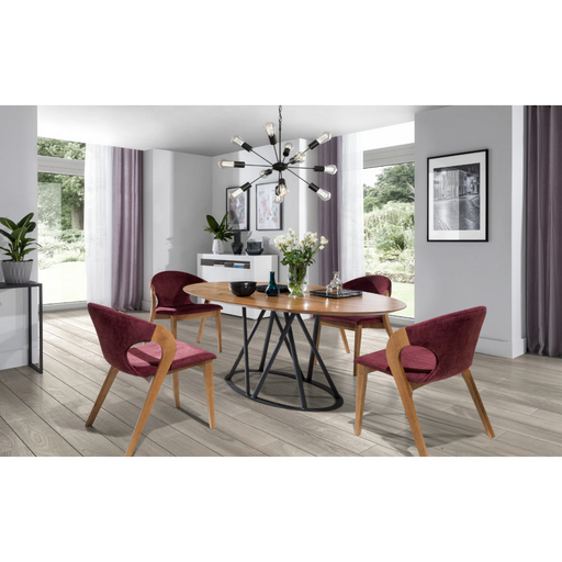 Maxima House Veneer Oak Dining Table Alissa for Up to 8 People - Bed & Sofa Hub
