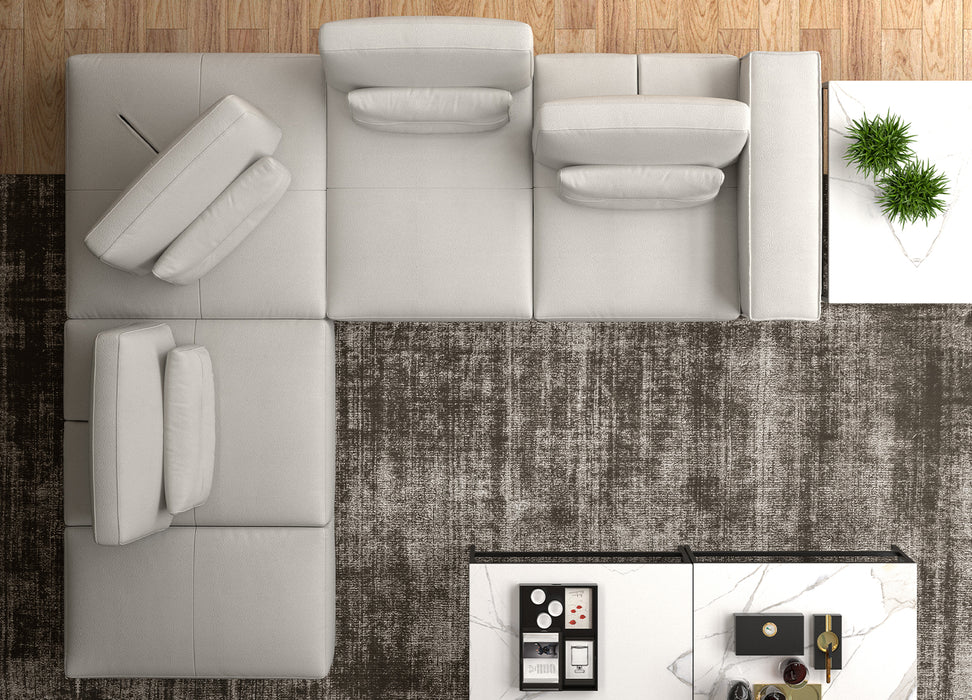 Whiteline Modern Living Florida Sectional SR2001L-WHT - Bed & Sofa Hub