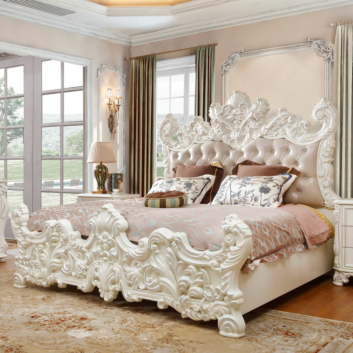 Homey Design HD-8008 4PC BEDROOM SET IVORY - Bed & Sofa Hub