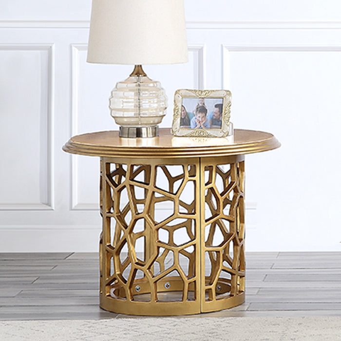 Homey Design Hd-8913 Gold – End Table - Bed & Sofa Hub