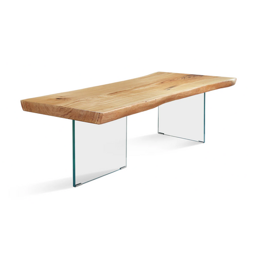Maxima House Solid Wood Dining Table with Glass legs - Bed & Sofa Hub