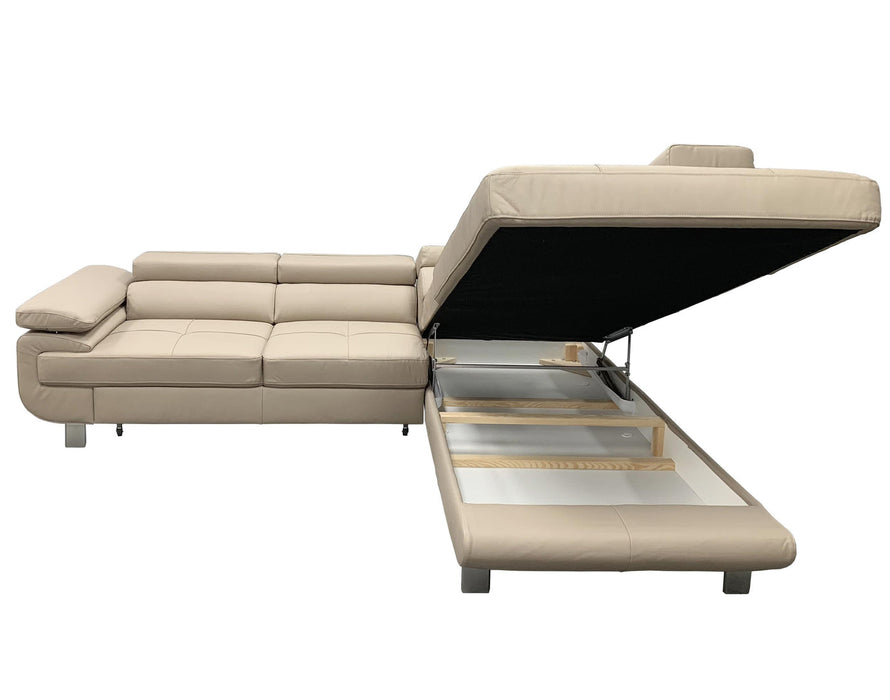 Maxima House LOTUS Leather Sectional Sleeper Sofa, Right Corner BEN028 - Bed & Sofa Hub