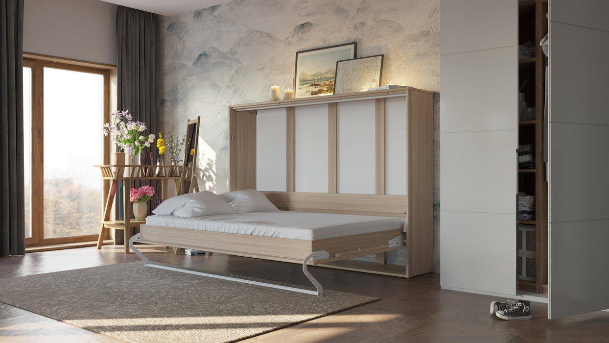 Maxima House European Horizontal Full XL Size Murphy Bed Brescia with mattress CP-04 - Bed & Sofa Hub