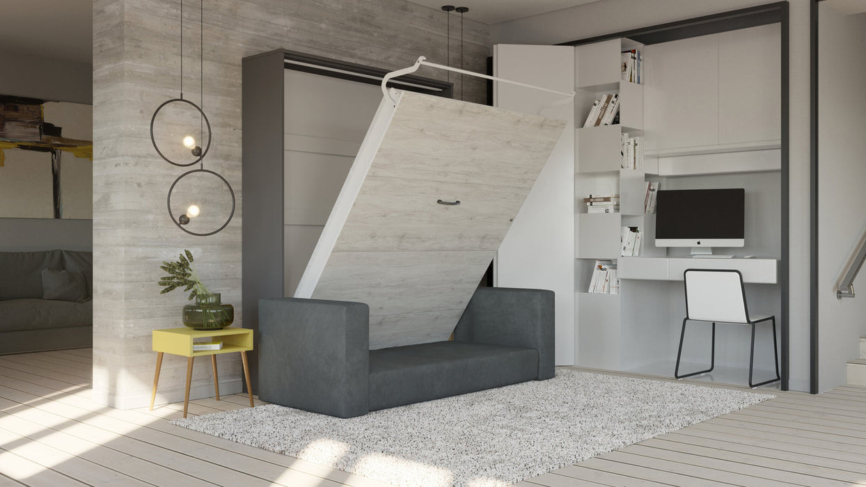 Maxima House Murphy bed European Full XL Vertical with Sofa Invento IN001GW-G - Bed & Sofa Hub