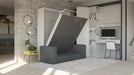 Maxima House Invento Queen Vertical Murphy Bed with a gray Sofa IN014WG-G - Bed & Sofa Hub