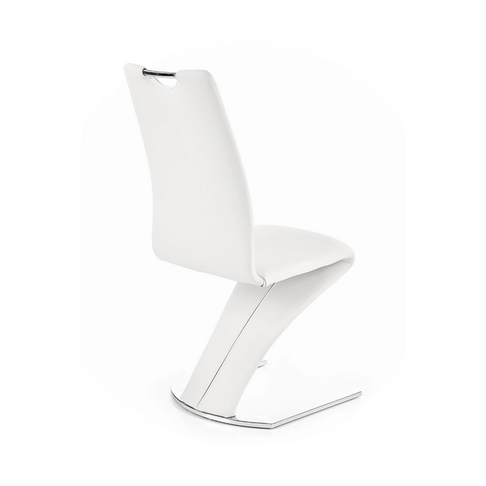 Maxima House Dining Set Xena 7 Pcs. Gray/white Modern Glossy Dining Table with 2 Self-Storing Leaves Plus 6 White Faux Leather Chairs - Bed & Sofa Hub