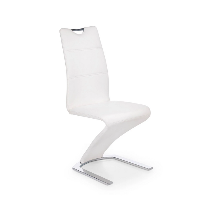 Maxima House Dining Set Xena 7 Pcs. Gray/white Modern Glossy Dining Table with 2 Self-Storing Leaves Plus 6 White Faux Leather Chairs - Bed & Sofa Hub