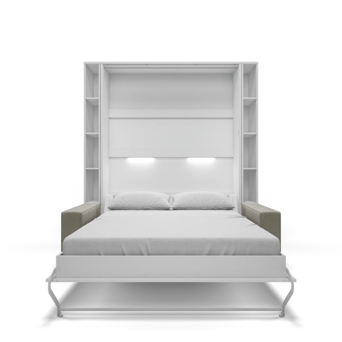 Maxima House Vertical European Full Size Murphy Bed Invento with Sofa and Two Cabinets - Bed & Sofa Hub