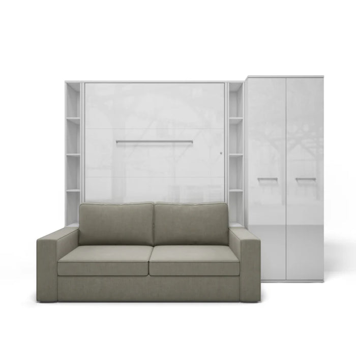 Maxima House Vertical Full Size Murphy Bed Invento with Sofa, Two Cabinets and Wardrobe - Bed & Sofa Hub