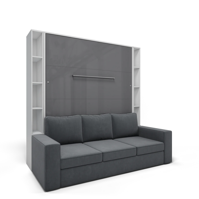 Maxima House Vertical European Queen Size Murphy Bed Invento with Sofa and Two Cabinets - Bed & Sofa Hub