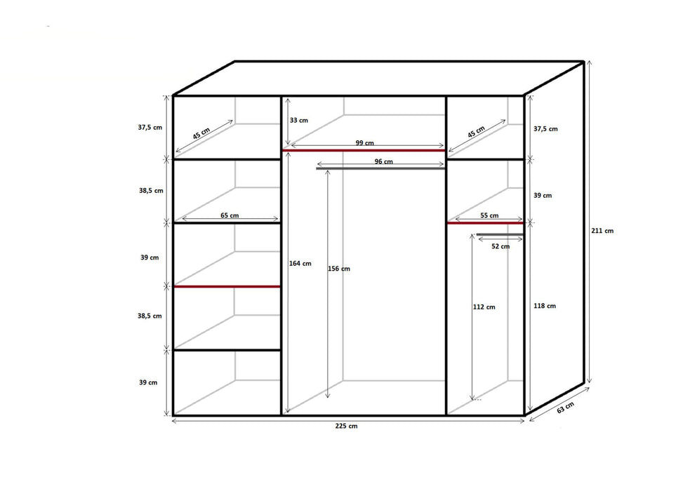 Maxima House LOKI Wardrobe MAR004 - Bed & Sofa Hub