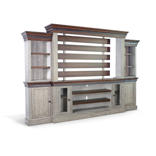 Sunny Designs Entertainment Wall Tobacco Leaf and Alpine Grey - Bed & Sofa Hub