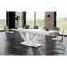 Maxima House Dining Set Aviva Ii 7 Pcs. Modern Glossy Dining Table with 2 Self-Starting Leaves Plus 6 Chairs - Bed & Sofa Hub