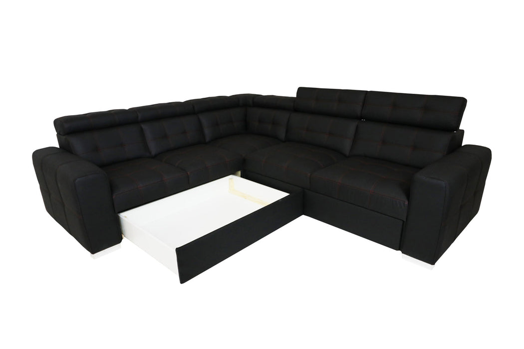 Maxima House Sleeper Sectional IRYS with storage and FULL size sleeper, Right Dolm018 - Bed & Sofa Hub