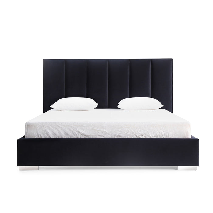 Whiteline Modern Living Velvet Queen Bed BQ1655 - Bed & Sofa Hub