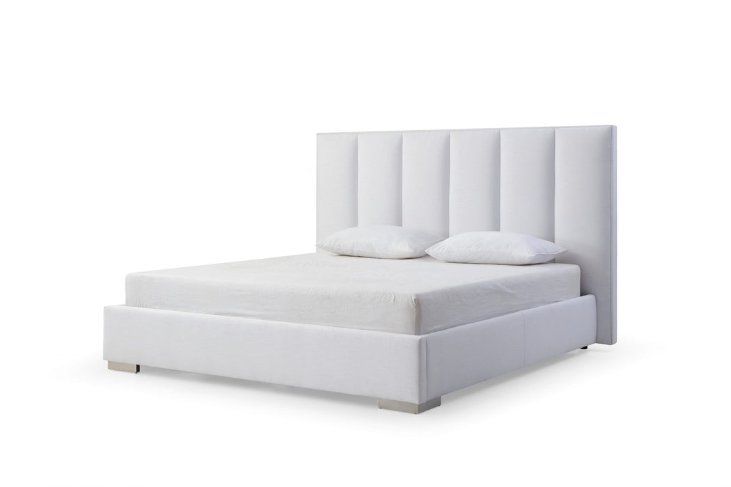 Whiteline Modern Living Velvet King Bed BK1655 - Bed & Sofa Hub