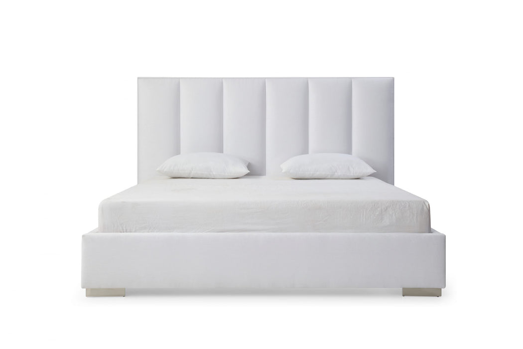 Whiteline Modern Living Velvet Queen Bed BQ1655 - Bed & Sofa Hub