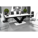 Maxima House Dining Set Toria 7 Pcs. Modern White/ Black Glossy Dining Table with 2 Self-Storing Leaves Plus 6 Chairs - Bed & Sofa Hub