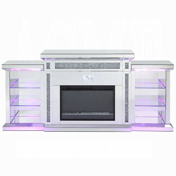 ACME Noralie Fireplace W/Led & Bluetooth - Bed & Sofa Hub