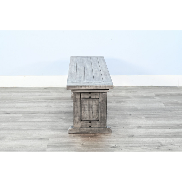 Sunny Designs Wood Side Bench Gray - Bed & Sofa Hub