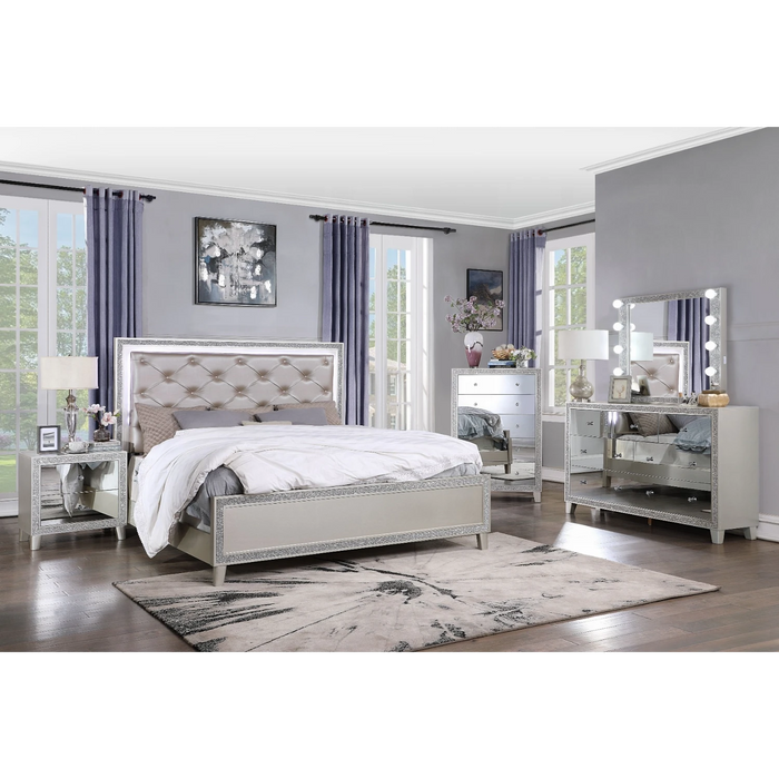 ACME Sliverfluff CK Bed W/Led - Bed & Sofa Hub