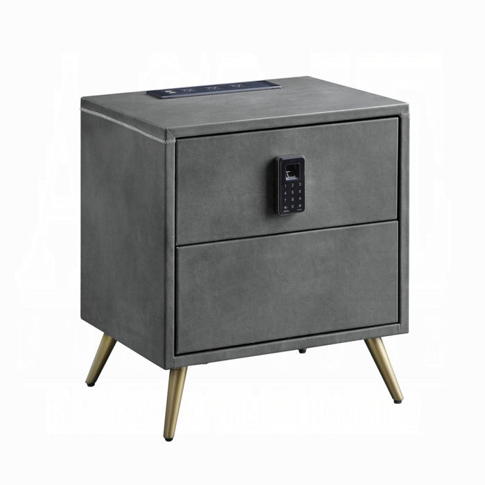 ACME Doris Nightstand W/USB & Electric Lock - Bed & Sofa Hub
