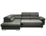 Maxima House COSTA Leather Sectional Sleeper Sofa, Right Corner BEN023 - Bed & Sofa Hub
