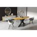 Maxima House Solid Oak Wood Dining Table Alisa with Metal Legs - Bed & Sofa Hub