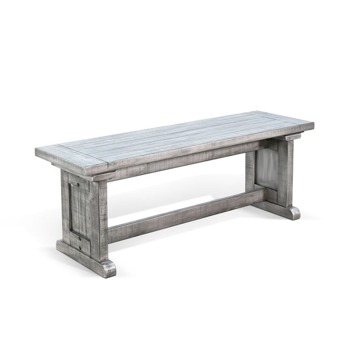 Sunny Designs Wood Side Bench Gray - Bed & Sofa Hub