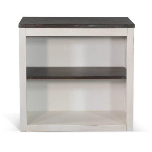 Sunny Designs European Cottage 30" Farmhouse Wood Bookcase in Dark Brown/White - Bed & Sofa Hub