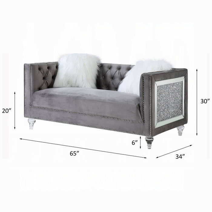 ACME Heibero II Loveseat W/2 Pillows - Bed & Sofa Hub