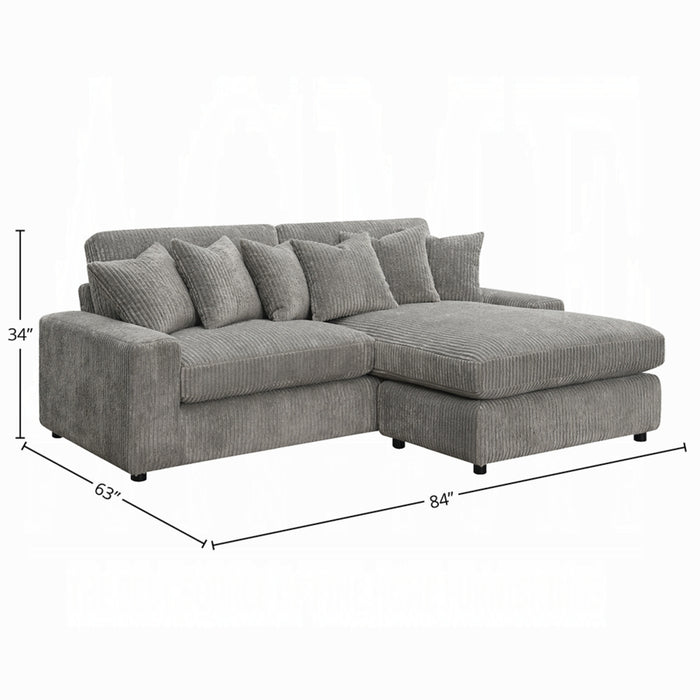 ACME Tavia Reversible Sectional Sofa W/6 Pillows - Bed & Sofa Hub